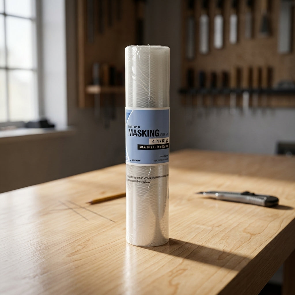 Pre-Folded Clear Masking Film Roll, 48" x 180'