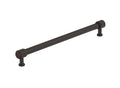 Black cabinet handle on a gray background