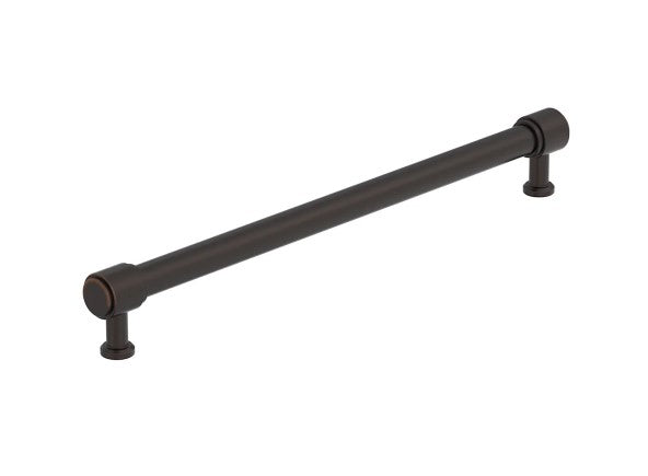 Black cabinet handle on a gray background